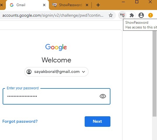 Password Browser Dots Chrome Showpassword aggiunta