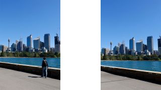 Canon EOS R6 mechanical shutter (left) vs EOS R6 electronic shutter (right): there's no discernible rolling shutter effect while panning 