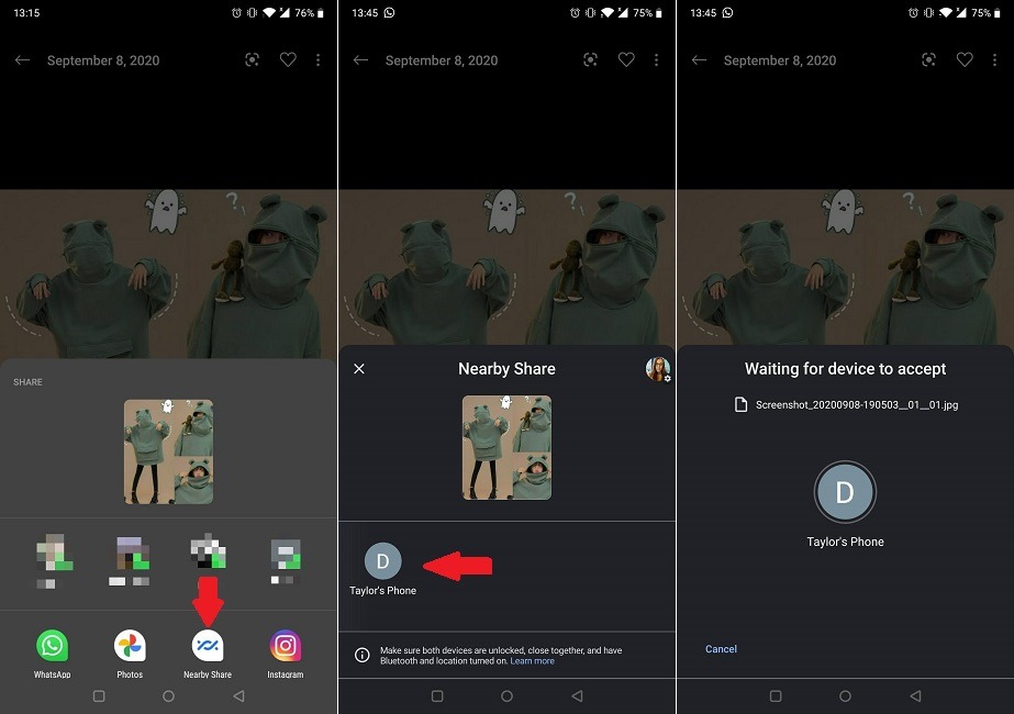 Come utilizzare la condivisione nelle vicinanze Invia immagine How To Use Nearby Share Send Image