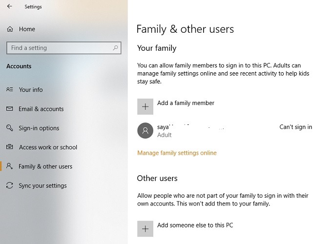 Istanze Windows Aggiungi utente