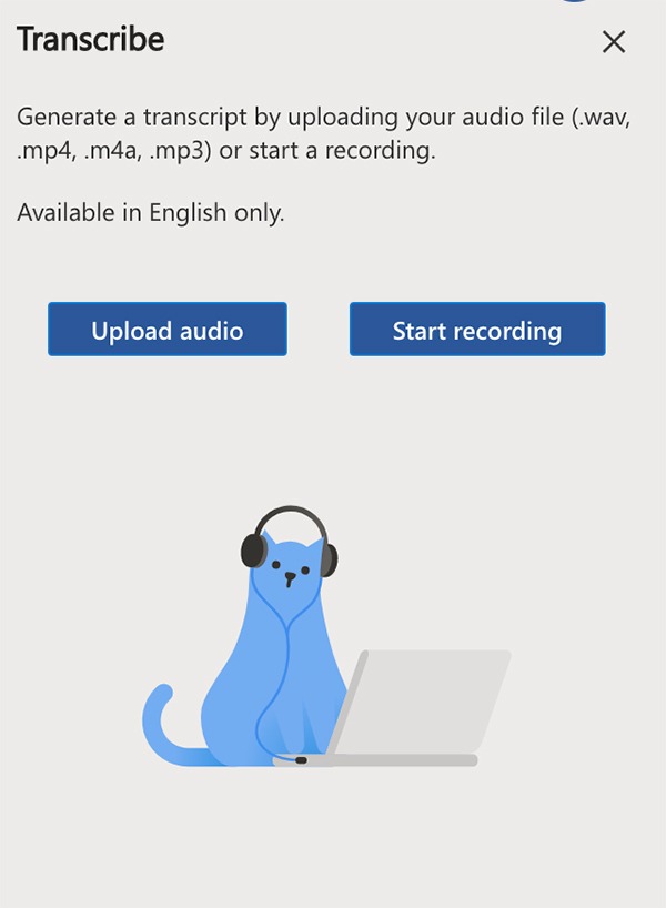 Trascrivi audio Microsoft Word Avvia registrazione Transcribe Audio Microsoft Word Start Recording