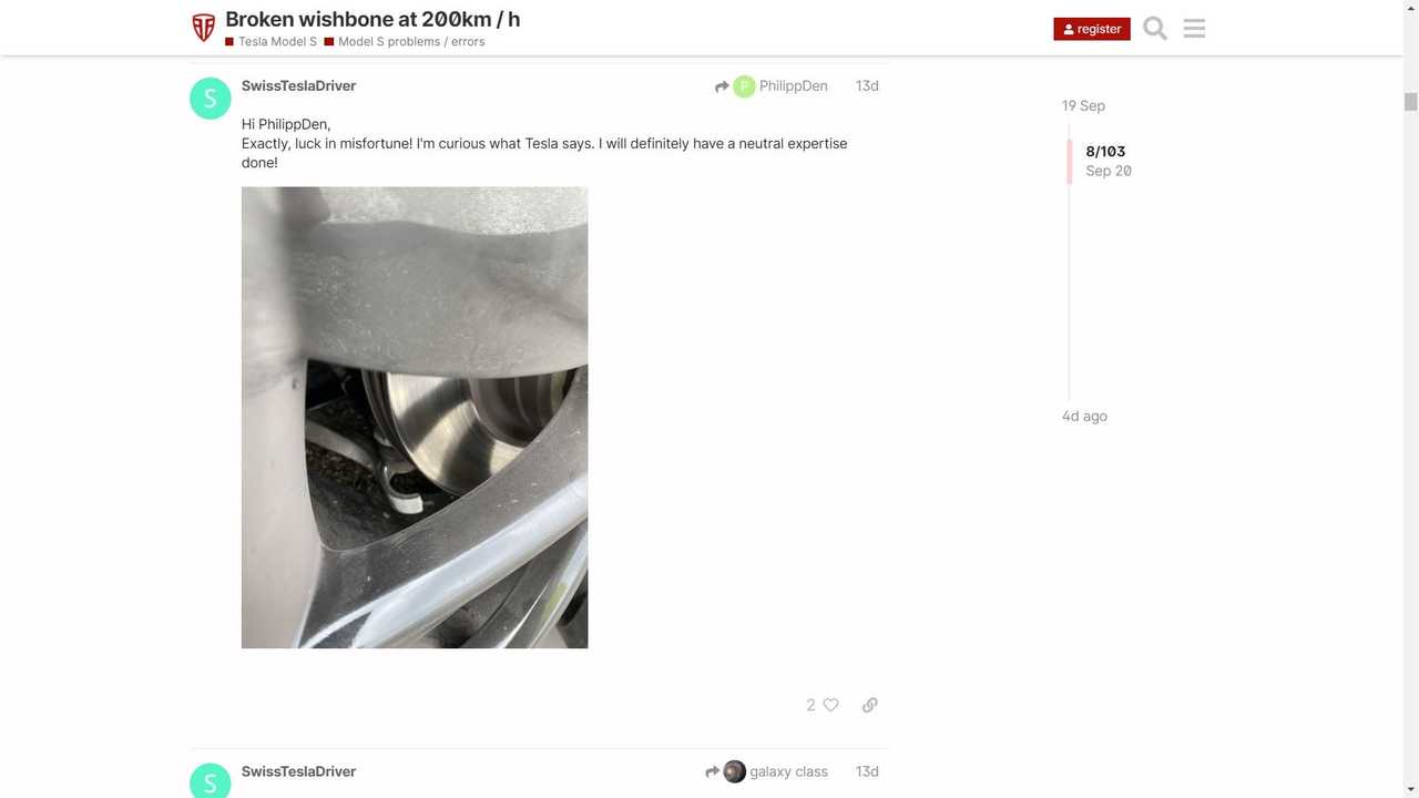 I problemi di sospensione di Tesla diventano terrificanti a 200 Km / h in un'autostrada