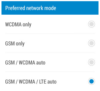 modalità di rete preferita preferred-network-mode